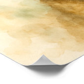 小さな王:愛らしい水彩ライオンの子どもの肖像 ポスター (角)