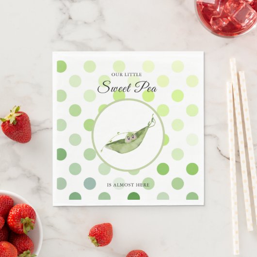 小さな甘いエンドウほとんどここ赤ちゃんシャワーナプキン スタンダードランチョンナプキン (インサイチュ)