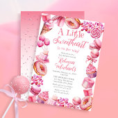 小さな甘いキャンディフレームガールベビー散水 招待状