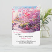 小さな甘いキャンディランドフェアユタリーベビーシャワー 招待状 (スタンド正面)