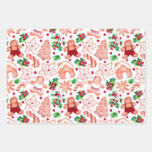 小さな甘いジンジャーブレッドのクリスマスベビーシャワー ラッピングペーパーシート (正面)