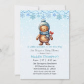 小さな甘いジンジャーブレッドのクリスマスベビーシャワー 招待状 (正面)