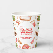 小さな甘いジンジャーブレッドのクリスマスベビーシャワー 紙コップ (正面)