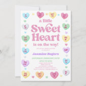 小さな甘いハートバレンタインデーの赤ちゃんシャワー 招待状 (正面)