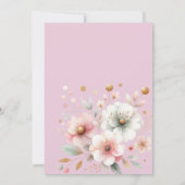 小さな甘いピンクの服女の子ベビーシャワー 招待状 (裏面)