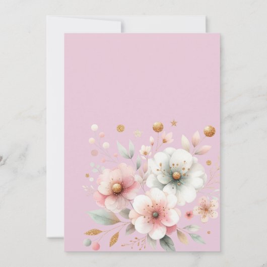 小さな甘いピンクの服女の子ベビーシャワー 招待状 (裏面)