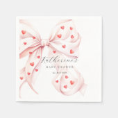 小さな甘いピンク赤い赤い赤いシャワー スタンダードカクテルナプキン (正面)