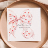 小さな甘いピンク赤い赤い赤いシャワー スタンダードカクテルナプキン