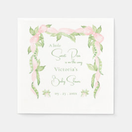 小さな甘いピーピンクガール赤ちゃんシャワー スタンダードカクテルナプキン