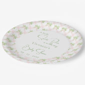 小さな甘いピーピンクガール赤ちゃんシャワー ペーパープレート (アングル)