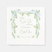 小さな甘いピーブルーボーイベビーシャワー スタンダードカクテルナプキン (正面)