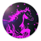 小さな甘いポニー、ピンク セラミックノブ (正面)