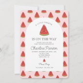 小さな甘いメロンが赤ちゃんシャワーの途中にある 招待状 (正面)