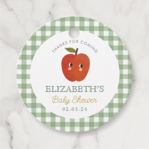 小さな甘いリンゴのベビーシャワー フェイバータグ