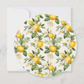 小さな甘いレモンのテーマ赤ちゃんシャワー 招待状 (裏面)