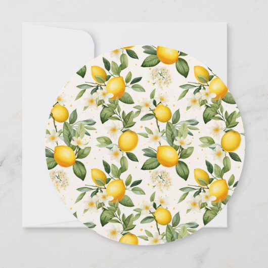 小さな甘いレモンのテーマ赤ちゃんシャワー 招待状 (裏面)