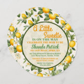 小さな甘いレモンのテーマ赤ちゃんシャワー 招待状 (正面/裏面)
