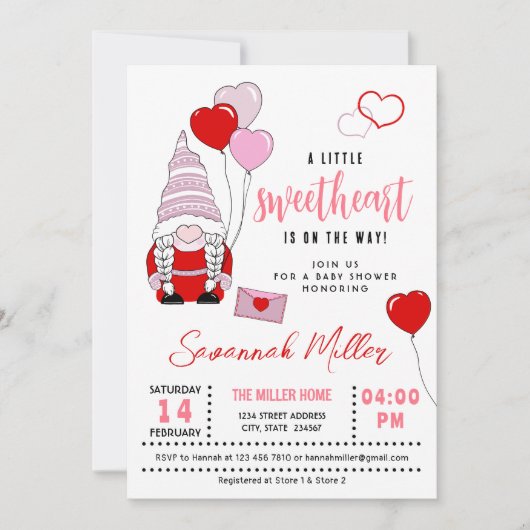 小さな甘い格言の赤ちゃんシャワー 招待状 (正面)