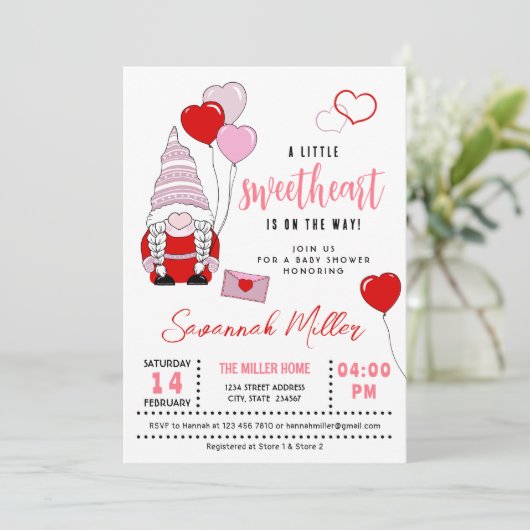 小さな甘い格言の赤ちゃんシャワー 招待状 (スタンド正面)