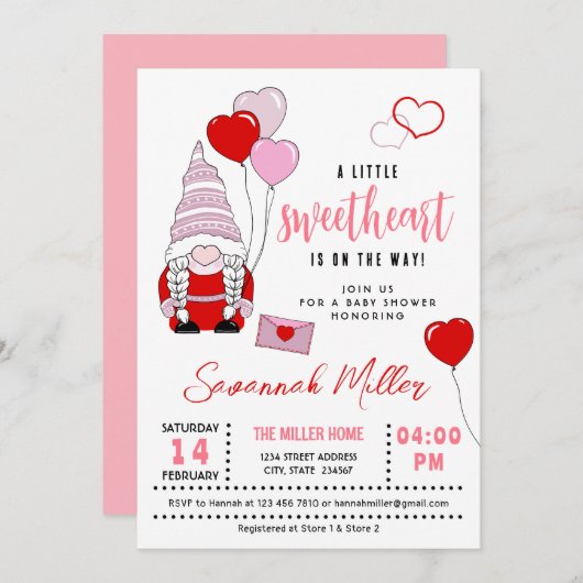 小さな甘い格言の赤ちゃんシャワー 招待状 (正面/裏面)