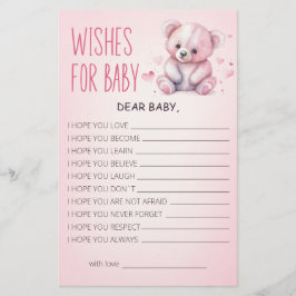 小さな甘い熊の赤ちゃんシャワーの願いベビー