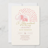 小さな甘い象の女の子の赤ちゃんシャワー 招待状 (正面)