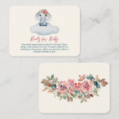 小さな甘い象の赤ちゃんシャワーの本ベビー エンクロージャーカード (正面/裏面)