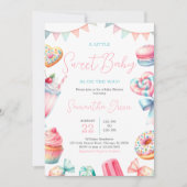 小さな甘い赤ちゃんシャワー 招待状 (正面)