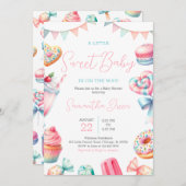 小さな甘い赤ちゃんシャワー 招待状 (正面/裏面)