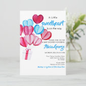 小さな甘い風船の赤ちゃんシャワー 招待状 (スタンド正面)