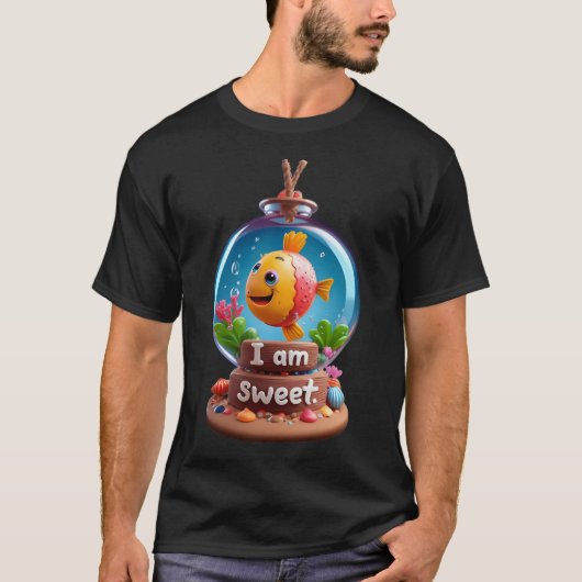 小さな甘い魚 "私は甘い" Tシャツ (正面)