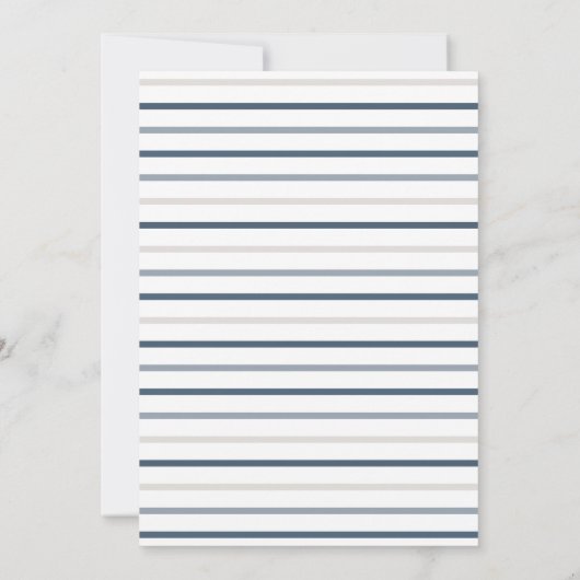 小さな男かわいい赤ちゃんブルーウォーターカラーベビーシャワー 招待状 (裏面)