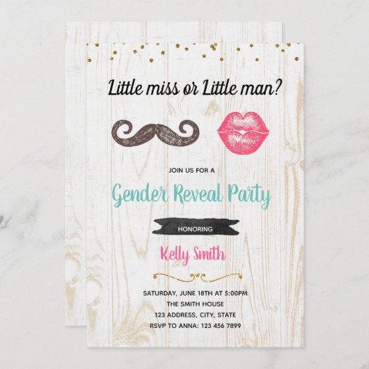 小さな男か小さな恋しく思性が招待を明かす 招待状 (正面/裏面)