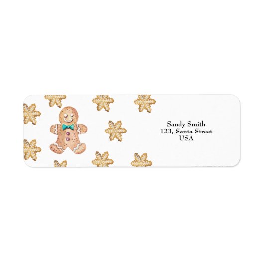 小さな男が途中だ！クリスマスクッキー ラベル (正面)