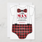 小さな男が途中ベビーシャワー招待状 招待状 (正面)