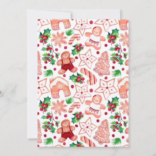 小さな男のギンガーブレッドのクリスマスの赤ちゃんシャワー 招待状 (裏面)