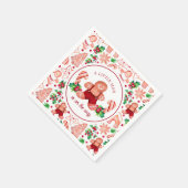 小さな男のギンガーブレッドクリスマスベビーシャワー スタンダードカクテルナプキン (角)