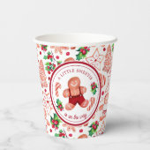 小さな男のギンガーブレッドクリスマスベビーシャワー 紙コップ (裏面)