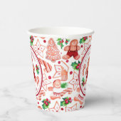 小さな男のギンガーブレッドクリスマスベビーシャワー 紙コップ (右)