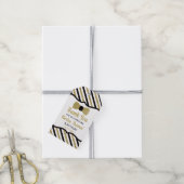 小さな男のタグ、黒、金、バプテスマ ギフトタグ (より糸付き)