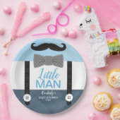 小さな男のネクタイ青い海軍の男の子の赤ちゃんシャワー ペーパープレート (パーティー)