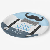 小さな男のネクタイ青い海軍の男の子の赤ちゃんシャワー ペーパープレート (アングル)