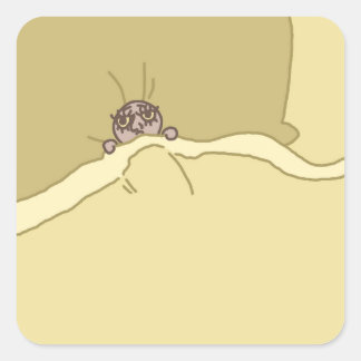 小さな男のベッドのステッカー スクエアシール