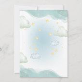 小さな男の冒険が赤ちゃんのシャワーを待っている 招待状 (裏面)