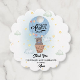 小さな男の冒険は熊の赤ちゃんシャワーを待っている フェイバータグ