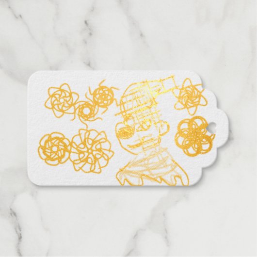 小さな男の冬 ギフトタグ (正面 (横))