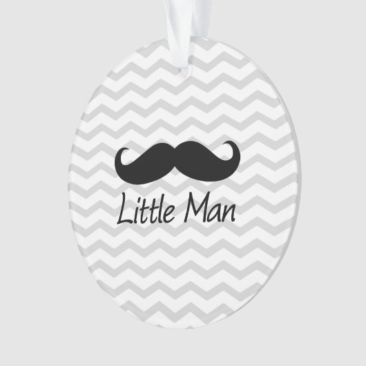 小さな男の口ひげシェブロンかわいい男の子 オーナメント (正面)