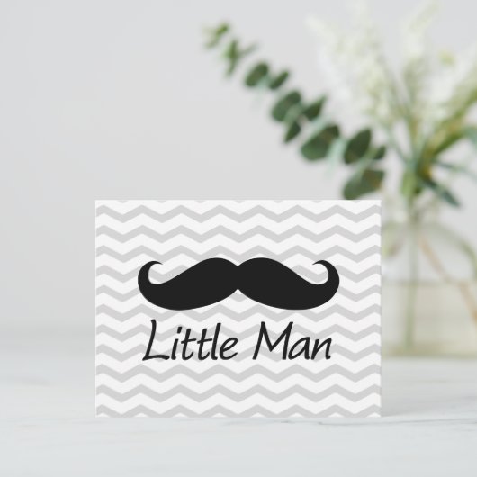 小さな男の口ひげシェブロンかわいい男の子 ポストカード (スタンド正面)