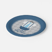 小さな男の口ひげネクタイ赤ちゃんシャワー ペーパープレート (アングル)