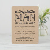 小さな男の口ひげ弓タイクラフト少年の赤ちゃんシャワー 招待状 (スタンド正面)